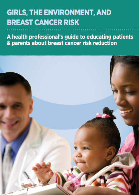 Image of health care handout that says girls, the environment, and breast cancer risk